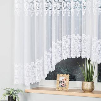 Firanka żakardowa gotowa na żabki DARIA 300x160 biała