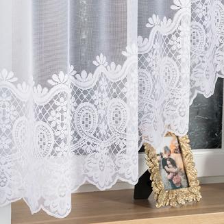 Firanka żakardowa gotowa na żabki DARIA 300x160 biała