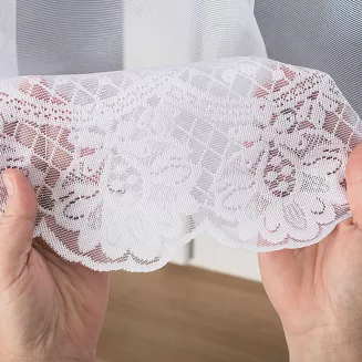 Firanka żakardowa gotowa na żabki DARIA 300x160 biała