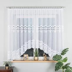 Firanka żakardowa gotowa na żabki DARIA 300x160 biała