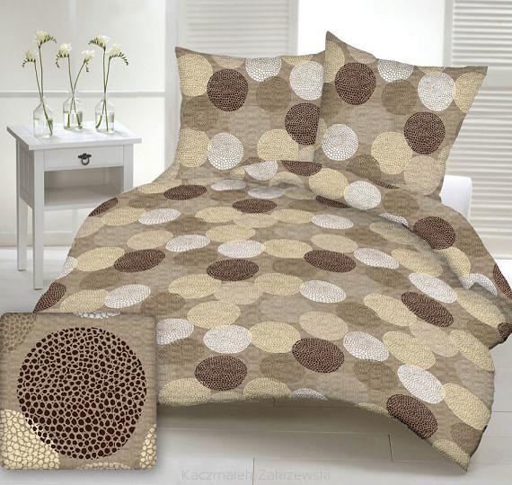 Pościel z kory I 160x200 wzór beżowe brązowe koła