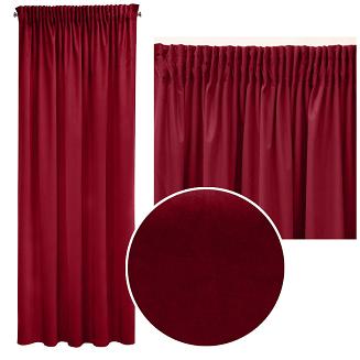 Zasłona gotowa na taśmie SIBEL 140x270 Eurofirany bordowa