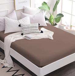 Prześcieradło jersey z gumką 160x200 brązowe