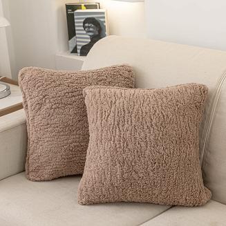 Brązowa Poszewka z Bukli 50x70 Baranek Dreamy Boucle