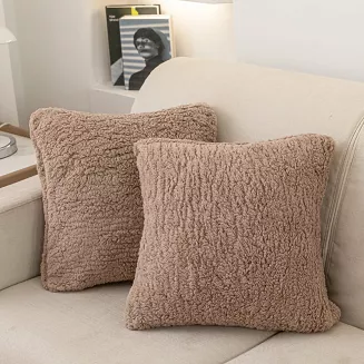 Brązowa Poszewka z Bukli 50x70 Baranek Dreamy Boucle