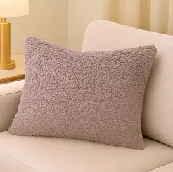 Brązowa Poszewka z Bukli 50x70 Baranek Dreamy Boucle