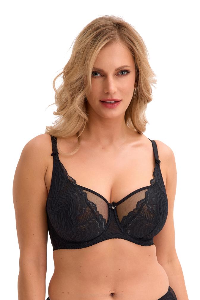 Biustonosz balkonetka z koronką Soft Jessia 1229 miękki czarny