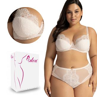 Biustonosz z koronką Semi Soft AV 2147 półusztywniany kremowy
