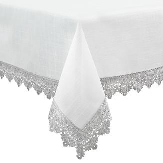 Obrus dekoracyjny ROZITA 140x220 Eurofirany naturalny/popielaty