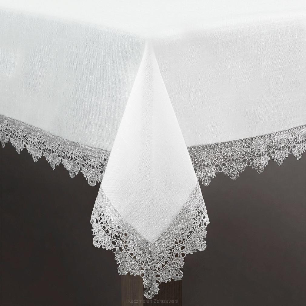 Obrus dekoracyjny ROZITA 140x220 Eurofirany naturalny/popielaty