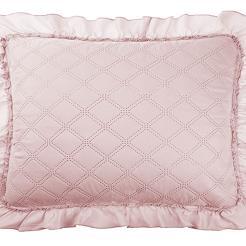 Poszewka dekoracyjna RUFFY 50x70 pudrowy róż z falbanką