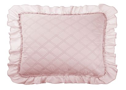 Poszewka dekoracyjna RUFFY 50x70 pudrowy róż z falbanką