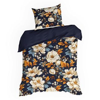 Pościel bawełniana FIORA 140x200 Eurofirany granatowy