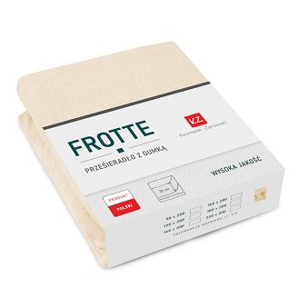 Prześcieradło frotte z gumką 160x200 kremowy GRUBE