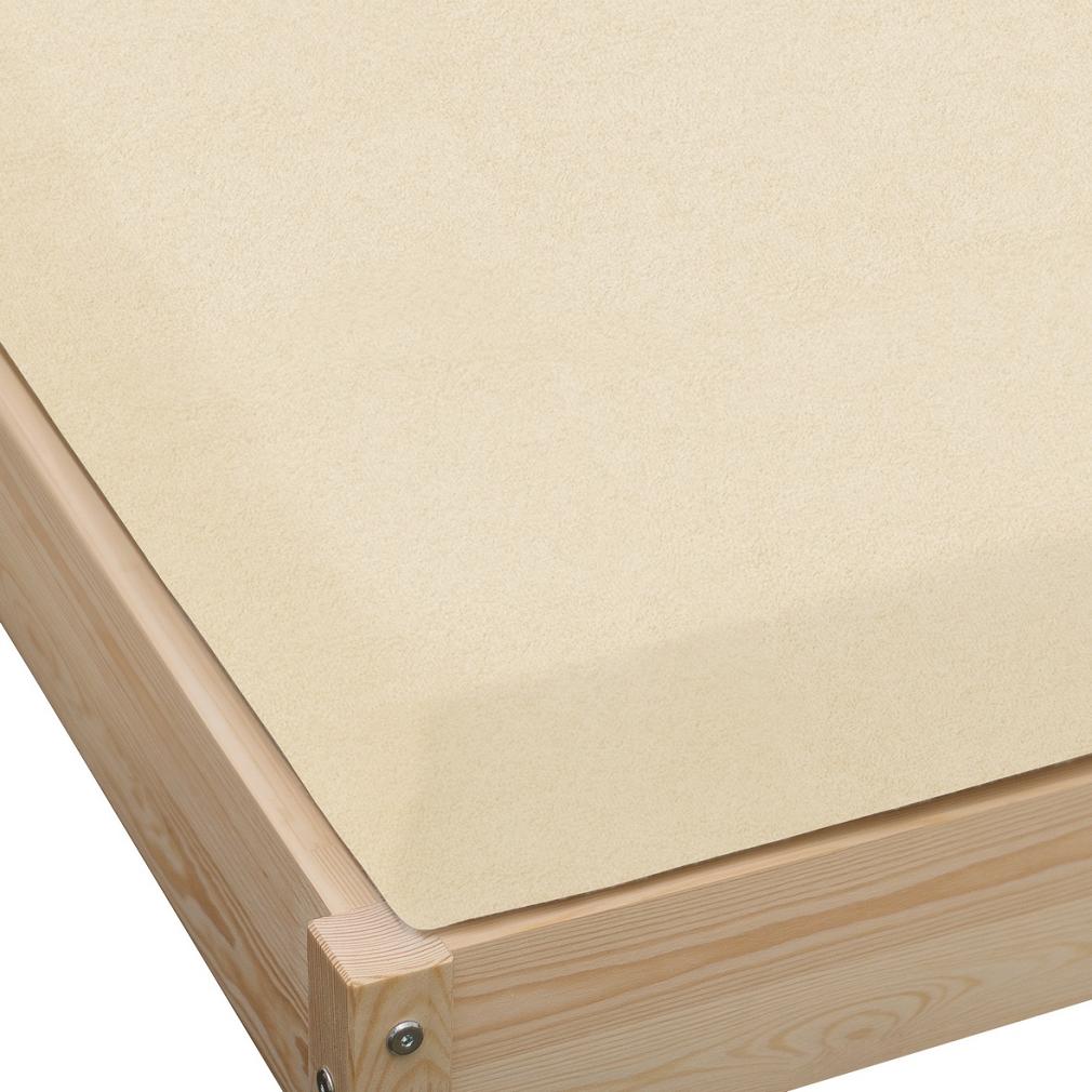 Prześcieradło frotte z gumką 160x200 kremowy GRUBE