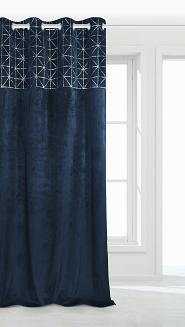 Granatowa Zasłona Welurowa 140x250 Glossy