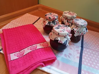 Ścierka kuchenna bawełna egipska 50x70 wzór Flora różowa