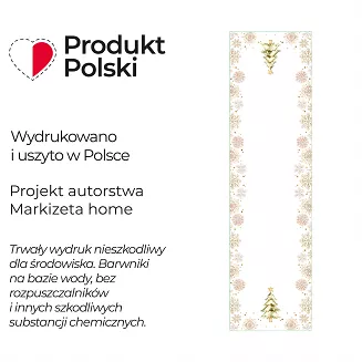 CHOINKI, ZIMOWA OPOWIEŚĆ Bieżnik NINA WODOODPORNA, 38x140cm, kolor 001 biały PBN336/KSP/C01/038140/1