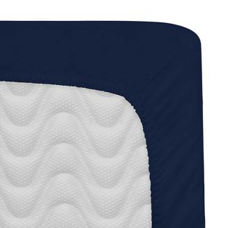 Prześcieradło satyna bawełniana z gumką 90x200 Darymex ciemnogranatowe