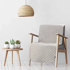 Narzuta dekoracyjna LEN 70x160 beżowa pikowana w geometryczny wzór