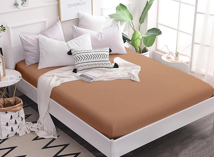 Prześcieradło jersey z gumką 90x200 beżowe