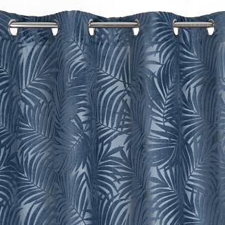 Zasłona gotowa na przelotkach LIVIA 140x250 Eurofirany ciemnoniebieski