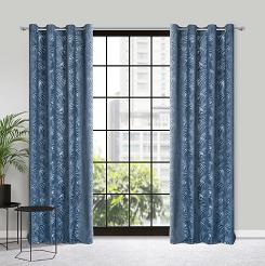 Zasłona gotowa na przelotkach LIVIA 140x250 Eurofirany ciemnoniebieski