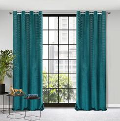 Zasłona gotowa na przelotkach LUSSI 140x250 Eurofirany ciemnoturkusowy