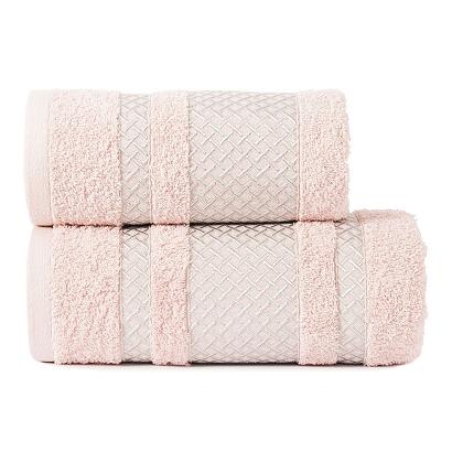 Ręcznik bawełniany LIONEL 70x140 pudrowy ze srebrną bordiurą