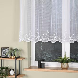 Firanka żakardowa gotowa na żabki JUSTYNA 250x110 biała