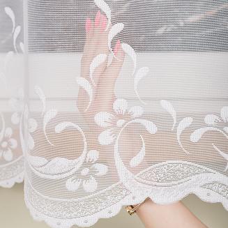 Firanka żakardowa gotowa na żabki JUSTYNA 250x110 biała