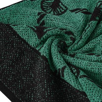 Ręcznik bawełniany DORIAN 70x140 Eurofirany czarny+turkusowy