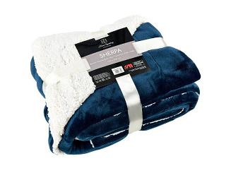 Koc narzuta na łóżko Sherpa 150x200 dwustronny baranek turkusowy