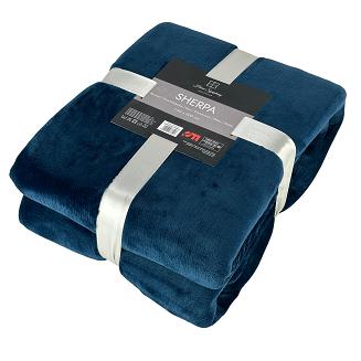 Koc narzuta na łóżko Sherpa 150x200 dwustronny baranek turkusowy