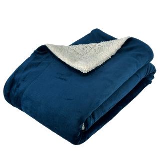 Koc narzuta na łóżko Sherpa 150x200 dwustronny baranek turkusowy