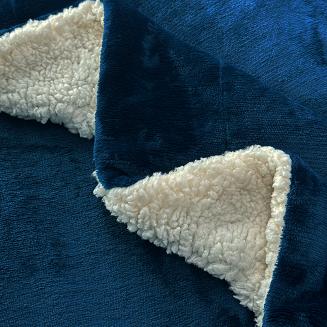 Koc narzuta na łóżko Sherpa 150x200 dwustronny baranek turkusowy