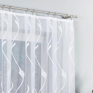 Firanka żakardowa gotowa na żabki ALINA 320x160 biała