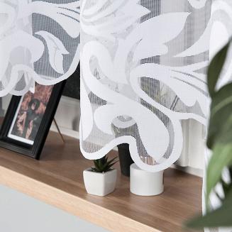 Firanka żakardowa gotowa na żabki ALINA 320x160 biała