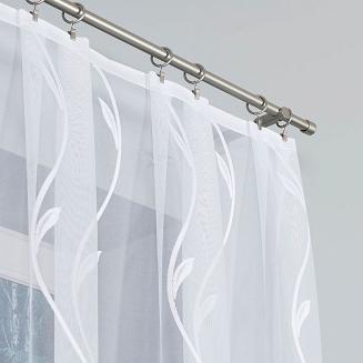 Firanka żakardowa gotowa na żabki ALINA 320x160 biała