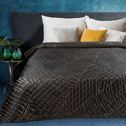Narzuta dekoracyjna LUNA 170x210 czarno złota
