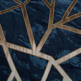 Pościel polarowa 220x200 welur granatowa beżowa geometria