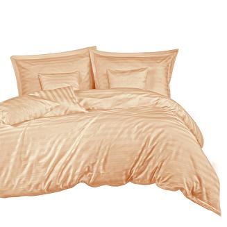 Pościel satyna bambusowo-bawełniana STRIPE BEIGE 140x200 Darymex jednokolorowa beżowa