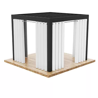 Zasłona gotowa na przelotkach GARDENIA 140x250 wodoodporna ogrodowa biała