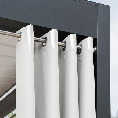 Zasłona gotowa na przelotkach GARDENIA 140x250 wodoodporna ogrodowa biała