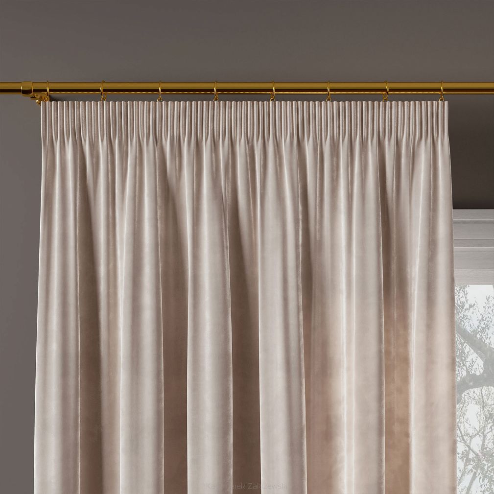 Zasłona gotowa na taśmie VELVI 140x250 ciepły jasny szary