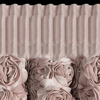 Zasłona gotowa na taśmie ROSES 140x270 Eva Minge Eurofirany pudrowy