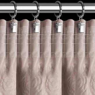 Zasłona gotowa na taśmie ROSES 140x270 Eva Minge Eurofirany pudrowy