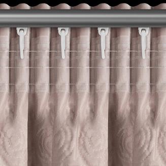 Zasłona gotowa na taśmie ROSES 140x270 Eva Minge Eurofirany pudrowy