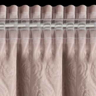 Zasłona gotowa na taśmie ROSES 140x270 Eva Minge Eurofirany pudrowy