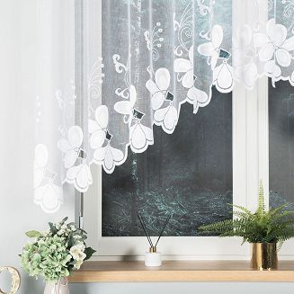 Firanka żakardowa gotowa na żabki TEODORA 300x140 biała